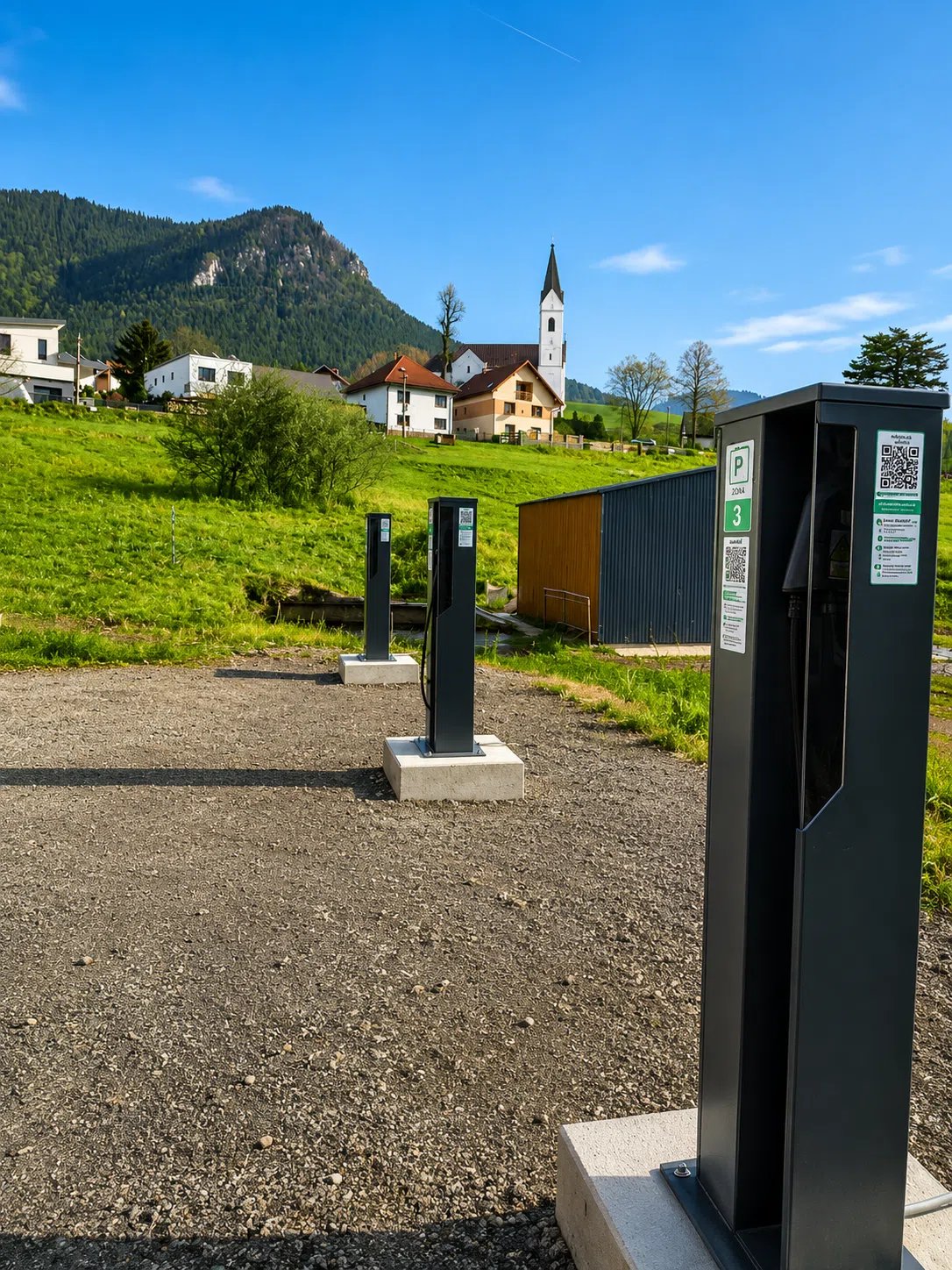 Sústava nabíjacích staníc na mestskom parkovisku